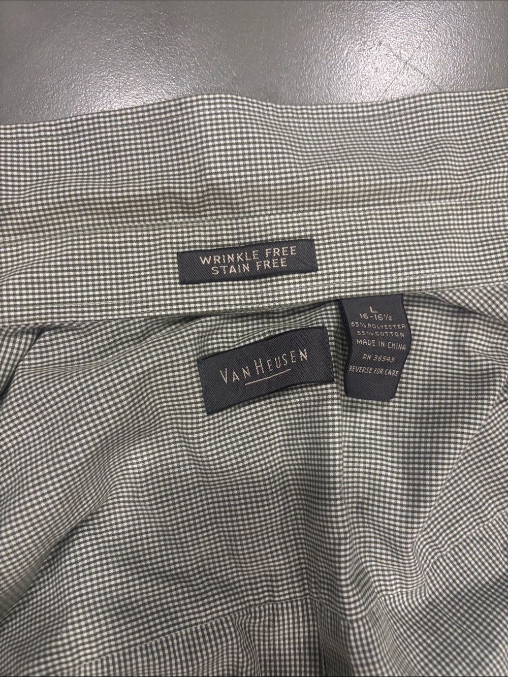 Van Heusen Men's Grey Micro-Check Dress Shirt